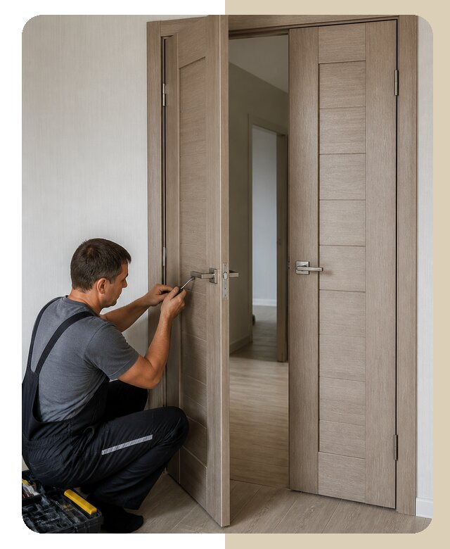 Установка двухстворчатой двери в Куйбышеве от 6740 р. | ДвериЛегко-Кбш